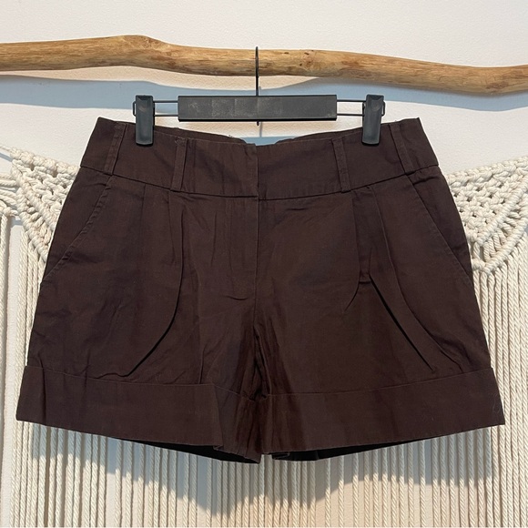 Willi Smith Pants - Old Money Willi Smith Chocolate Brown Mid/High Waist Linen Shorts Sz 6